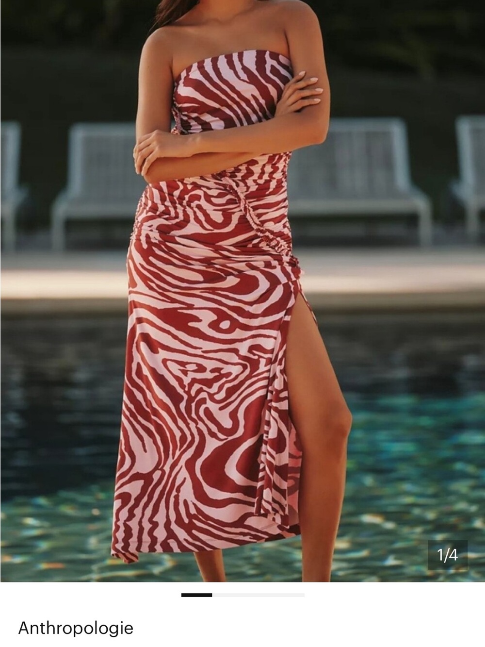 Gabbie Strapless Ruched Tube Dress by Celandine NWOT